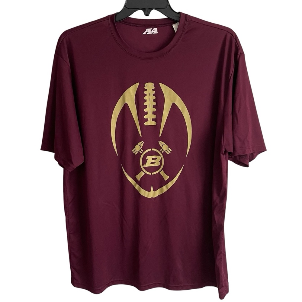 Maroon & Gold Football Logo Crewneck Short Sleeve T-Shirt